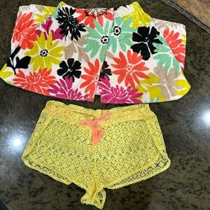 Floral towel cover and Lace beach shorts